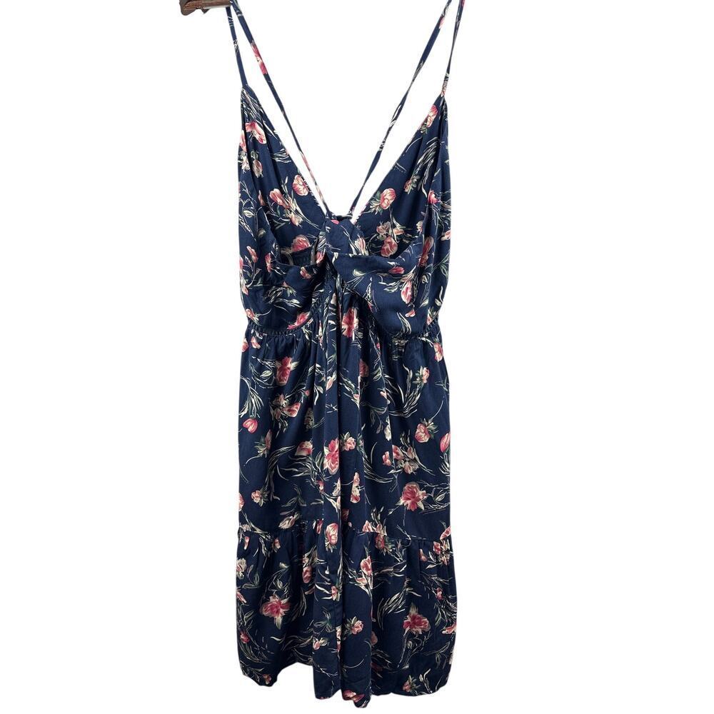 Women’s Lulus Large Navy Blue Flora Sleeveless Sundress - Picture 3 of 5